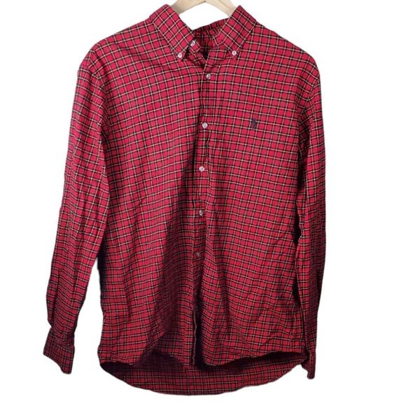 Ralph Lauren Red, Black & Yellow Plaid Button Down Shirt - Picture 1 of 6